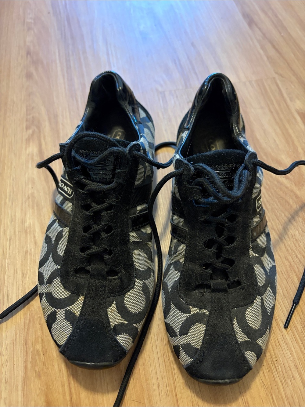 Coach women’s Black and Gray Signature Logo Sneakers